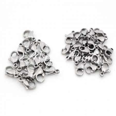 Карабин маленький, 12х6 мм, серебро, шт.