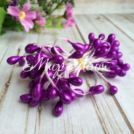 Тычинки большие, 4 мм, темно-фиолетовые, пучок 900 шт.