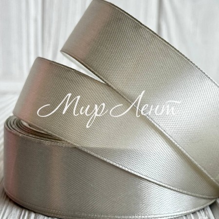 Атлас 2 см, болотно-серый, рулон 33 м