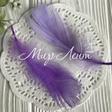 Перо цветное, 5-15 см, лиловый, упаковка 100 шт.