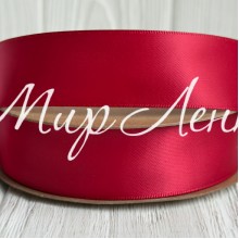 Двусторонняя атласная лента New (премиум), 2,5 см, рубиновая, рулон 23 м