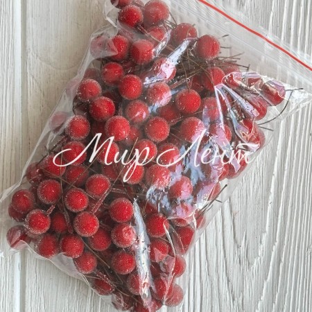 Шарик на проволоке (в сахаре), 1,5 см, красный, упаковка 200 шт.