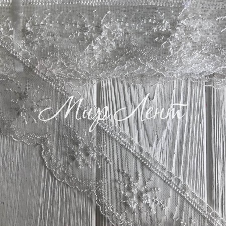 Кружево органзовое Розали, 6,5 см, айвори, рулон 9 м