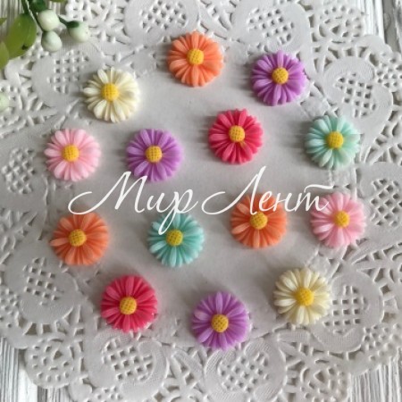 Серединка маргаритка, 1,3 см, цветной микс, упаковка 200 шт.