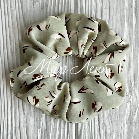 Скранч софт принт, 12 см, оливковый с мазками, шт.