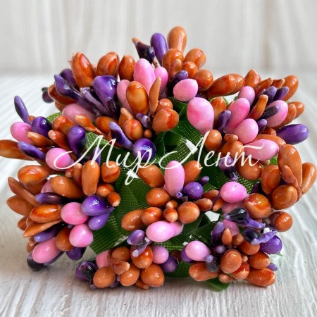 Веточка MIX, оранжево-розово-фиолетовая, упаковка 144 шт.