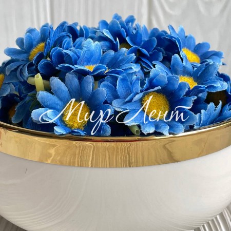 Бутон ромашки, 4 см, синий, упаковка 200 шт.