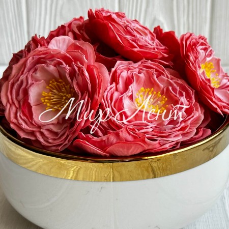 Бутон японської камелії, 5,5х6 см, коралово-пудровий, упаковка 20 шт.