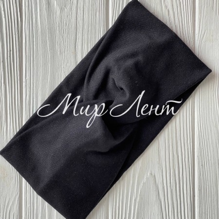 Повязка трикотаж чалма, 11х21 см, черная, шт.