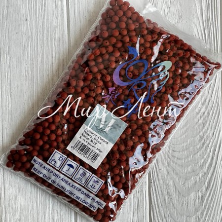 Бусина матова "Зефірка", 8 мм, шоколадна, упаковка 500 грам