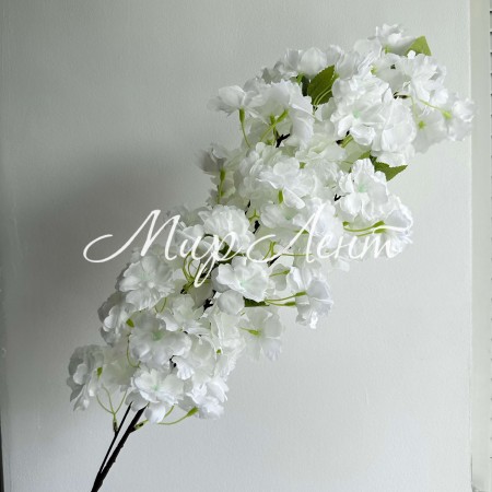 Сакура з листочками, 100 см, айворі, шт.