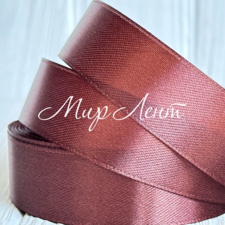 Атлас 2,5 см, брауні, рулон 33 м, УПАКОВКА 5 рулонів