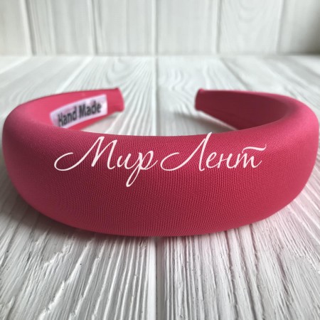 Обруч объемный креп однотонный, 4 см, малиновый, шт.