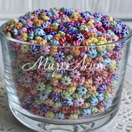 Бусина спиралька маленькая, 6х3 мм, цветной микс, упаковка 500 г