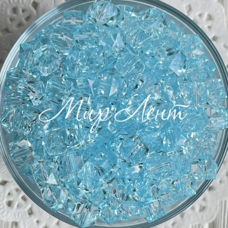 Кришталь кубовидний, 10 мм, аквамариновий, упаковка 500 г