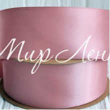 Атлас двусторонний (премиум), 3,8 см, пудровый, рулон 23 м