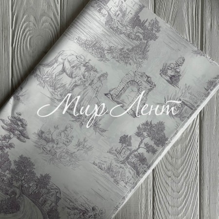 Пленка для цветов с принтом (J00347), сиреневая, 57х57 см, упаковка 20 шт.