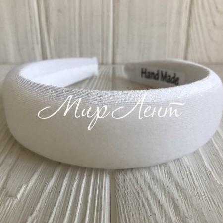 Обруч велюр, 4 см, белый, шт.