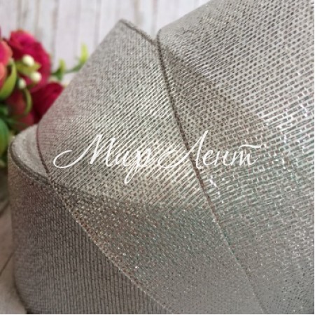 Парча 4 см, серебро, рулон 23 м