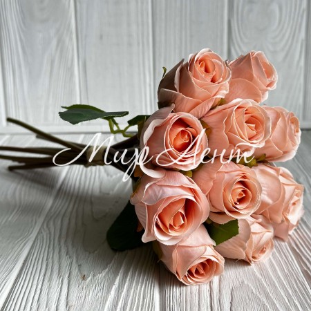 Букет роз, 28 см, персиковый, букет из 11 шт.