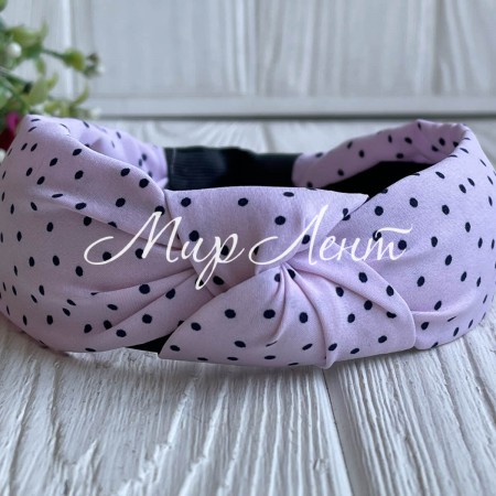 Обруч софт чалма в мелкий горох, 4 см, светло-розовый, шт.