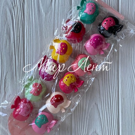 Краб для волос Kitty яблоко, 3,5х3,5 см, упаковка 12 шт.