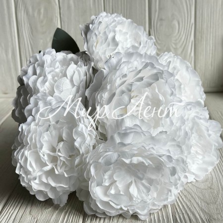 Букет пионов, 51 см, белый, шт.