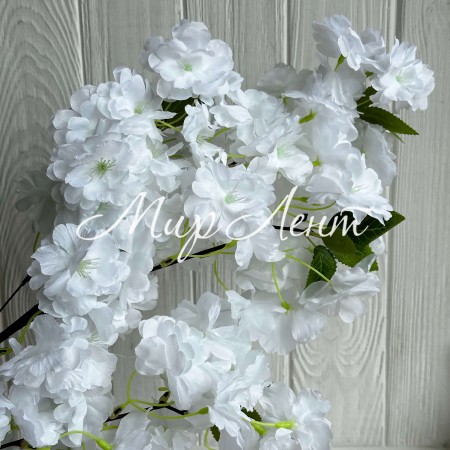 Сакура с листиками, 100 см, белая, шт.