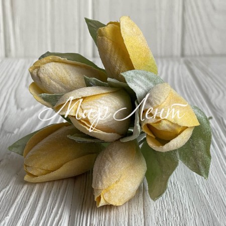 Тюльпани в снігу, 13 см, жовтий, упаковка 36 шт.