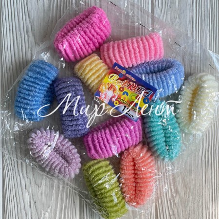 Резинка Barbi (махровая), 5 см, пастельный микс, упаковка 12 шт.