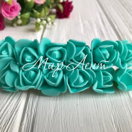 Роза 1,5-2 см, мятный, упаковка 12 пучков (144 шт.)