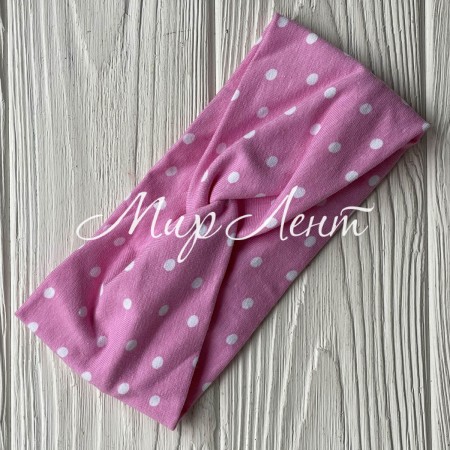 Повязка детская стрейч кулир, 8х17 см, розовая в крупный горох, шт.