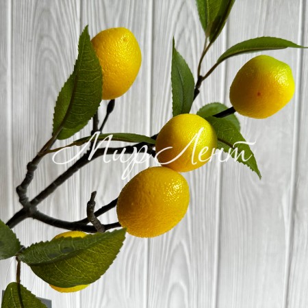Ветка с лимонами, 60 см, желтая, шт.