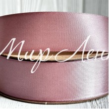 Атлас двусторонний (премиум), 2,5 см, бежево-розовый, рулон 23 м