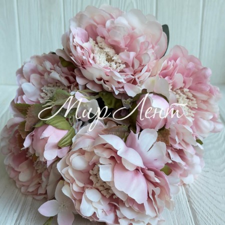 Букет пионов (С30475), 50 см, светло-розовый, шт.