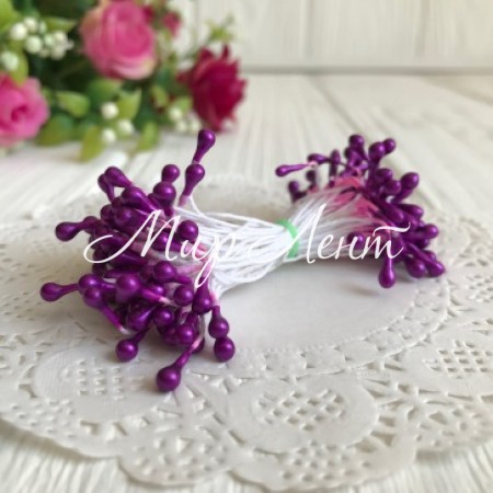 Тичинки маленькі, 2 мм, темно-фіолетові, пучок 1800 шт.