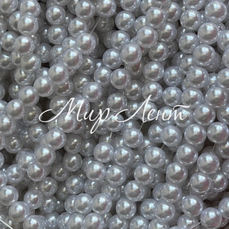 Жемчуг на нити Vip, 8 мм, белый, упаковка 500 г