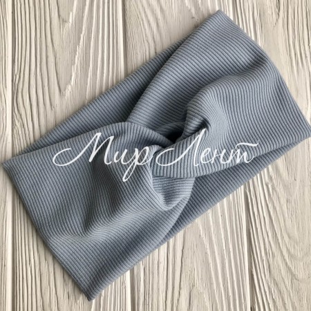 Повязка трикотаж рубчик, 11 см, голубой, шт.