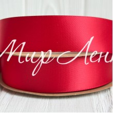 Двусторонняя атласная лента New (премиум), 2,5 см, красная, рулон 23 м