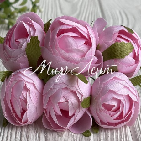 Піон тканевий закритий, 3,5 см, рожевий, упаковка 36 шт.