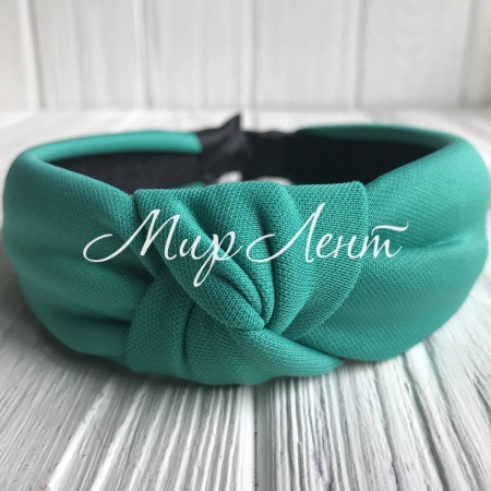Обруч креп чалма однотонный, 4,5 см, изумрудный, шт.