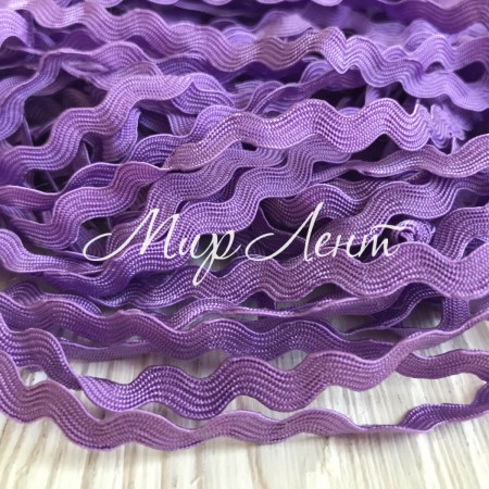 Тесьма зиг-заг, фиолетовый, моток 23 м