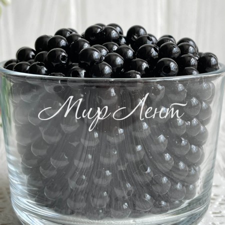 Жемчуг, 8 мм, черный (пластик), упаковка 500 г