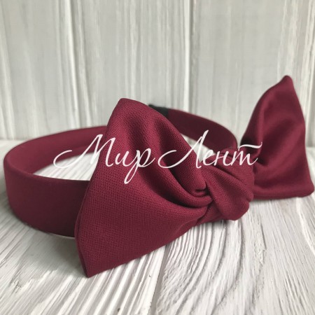 Обруч креп солоха однотонний, 2,5 см, бургунді, шт.