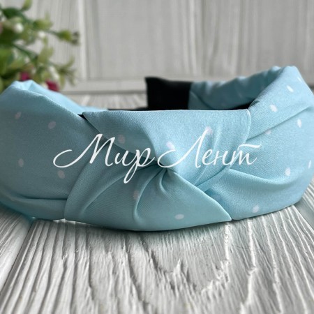 Обруч софт чалма горох, 4 см, аквамариновый, шт.