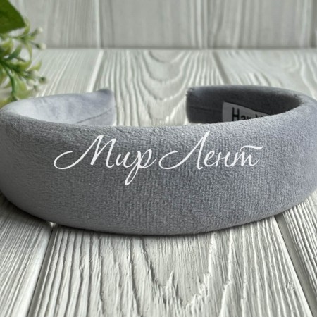 Обруч спорт велюр обьемный, 4 см, серый, шт.