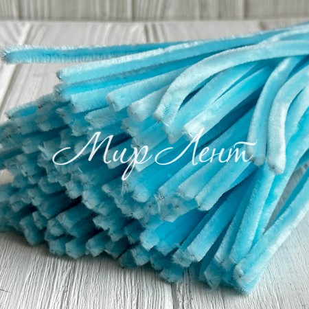 Синельний дріт простий, 6 мм х 30 см, світло-бірюзовий, 100 шт.