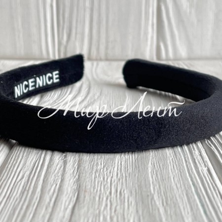 Обруч велюр тонкий, 1,8 см, черный, шт.