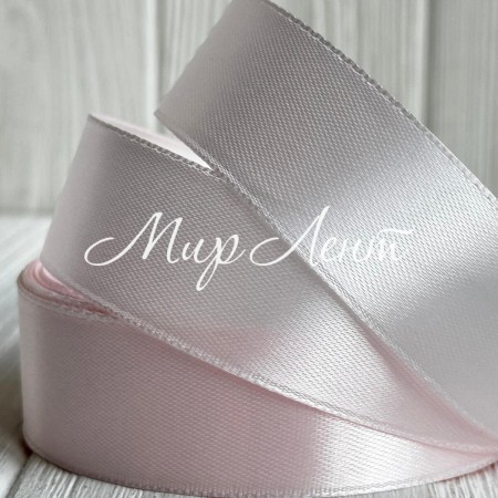 Атлас 2,5 см, нежно-розовый, рулон 33 м