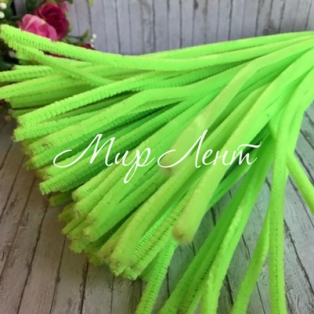 Синельная проволока простая, 6 мм х 30 см, салатовый, 100 шт.